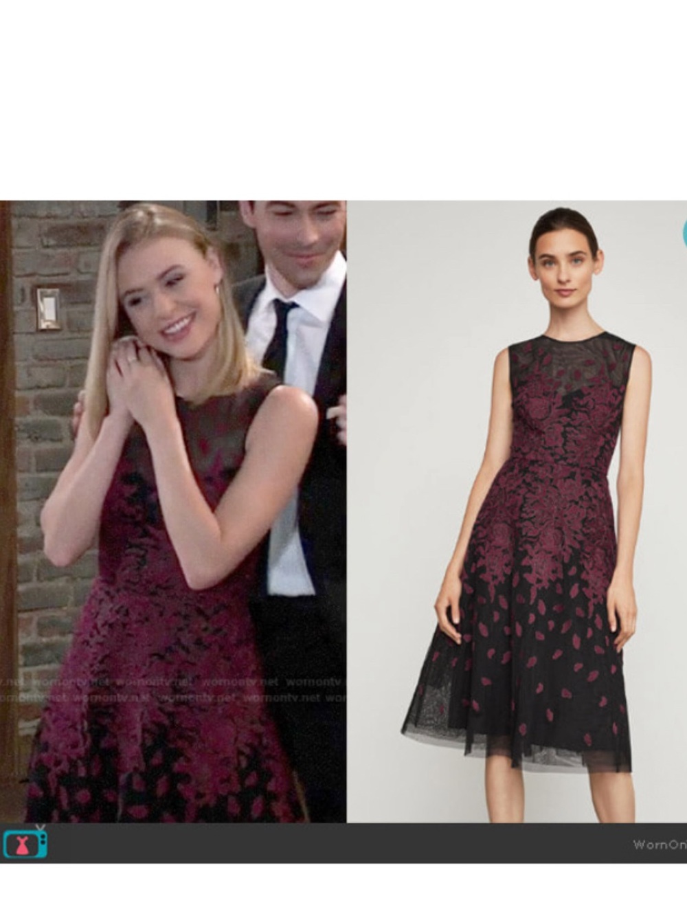 ASO BCBG dress cocktail wedding guest tulle holiday embroidery 4 new $398